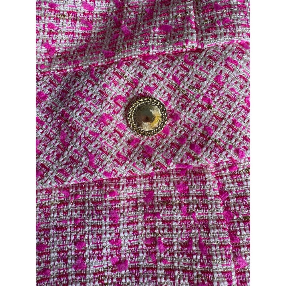 Lilly Pulitzer Dashielle Tweed Jacket Pink‎ Palms women’s  Size 4 - Picture 9 of 17